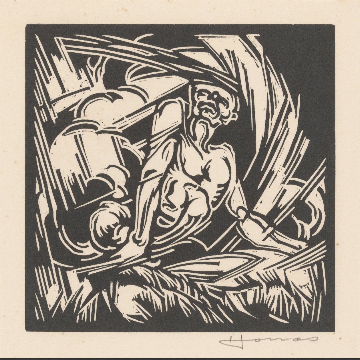 Personificering af vinden af Henri Jonas (signed by artist)