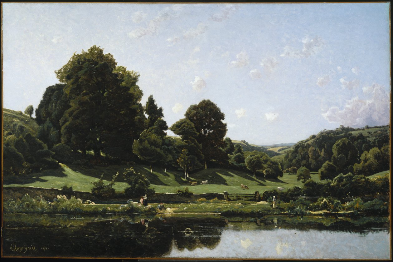 En eng i Bourbonnais, morgen, 1876 af Henri Joseph Harpignies