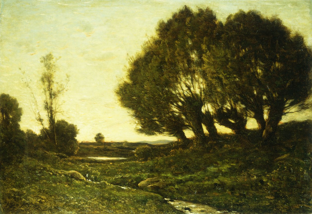 Et skovklædt landskab med en strøm, 1903 af Henri Joseph Harpignies