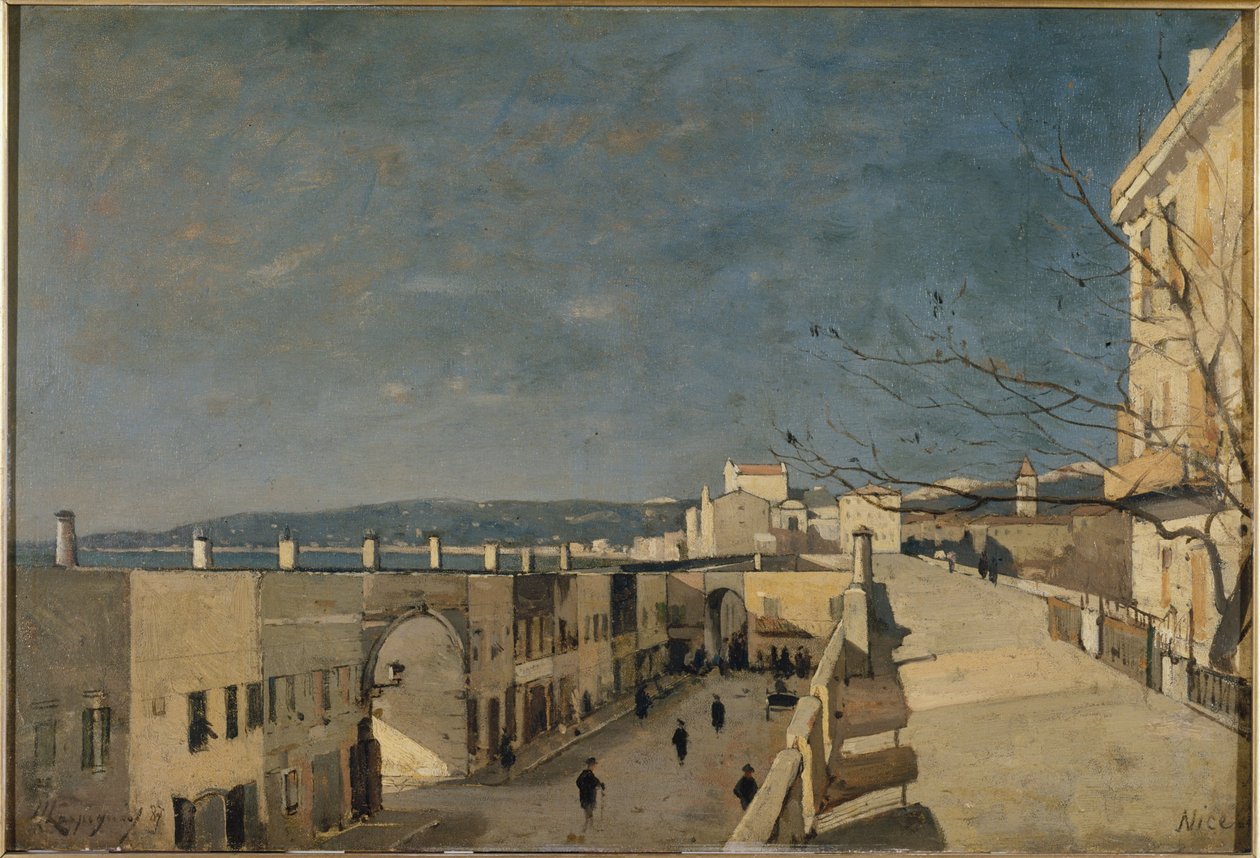 En kaj i Nice, Les Ponchettes af Henri Joseph Harpignies