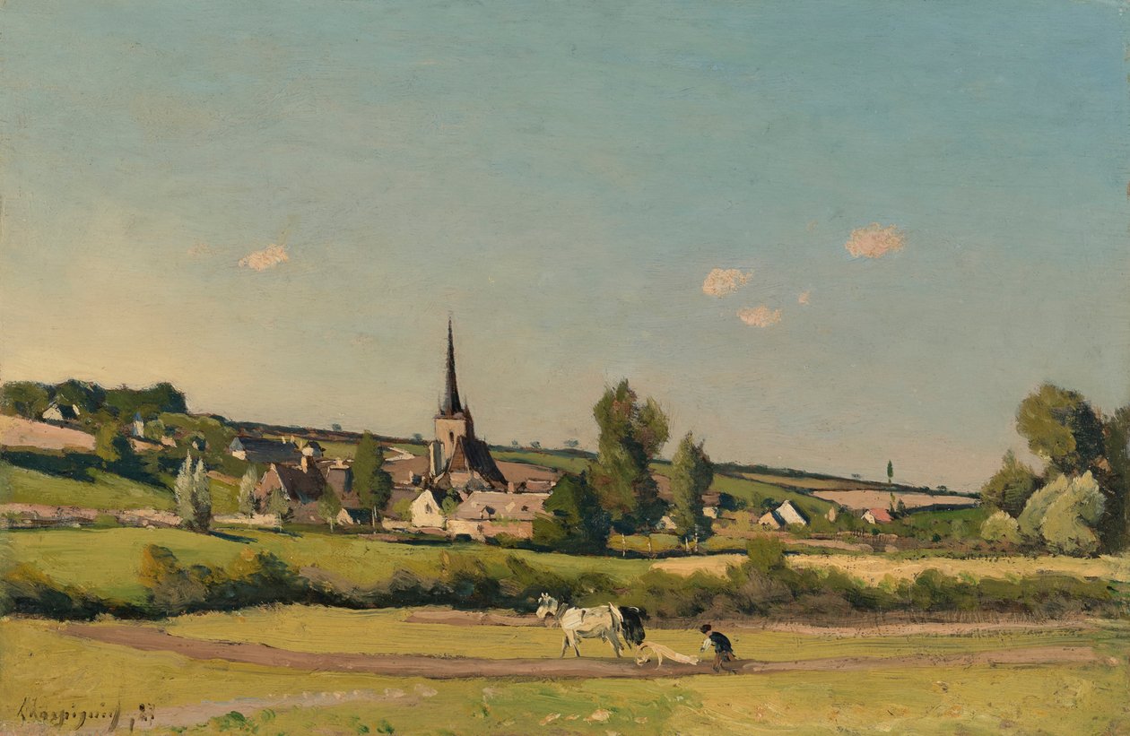 Udsigt over Saint Privé af Henri Joseph Harpignies