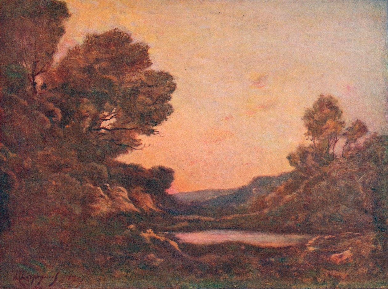 Solnedgang, 1907 af Henri Joseph Harpignies