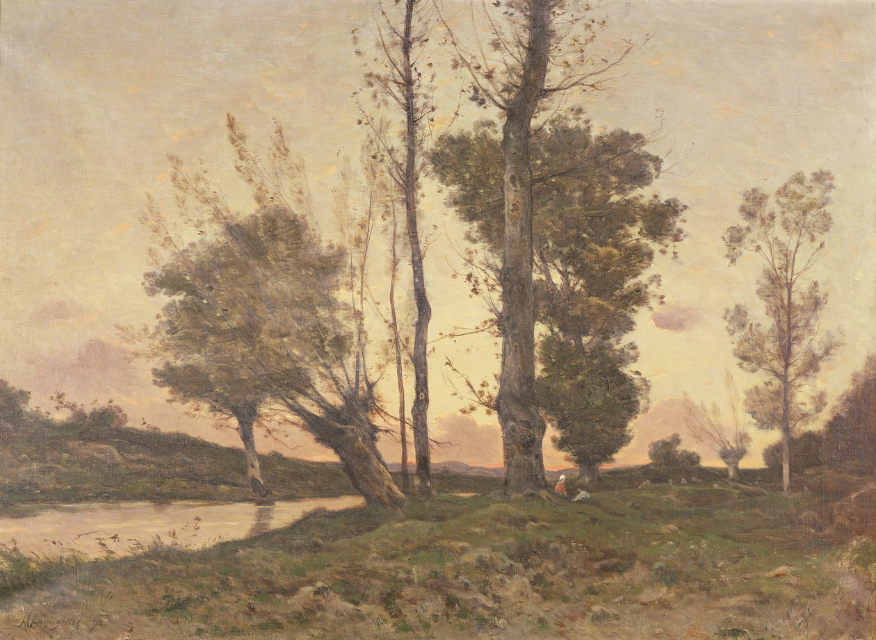 Landskab med en strøm af Henri Joseph Harpignies