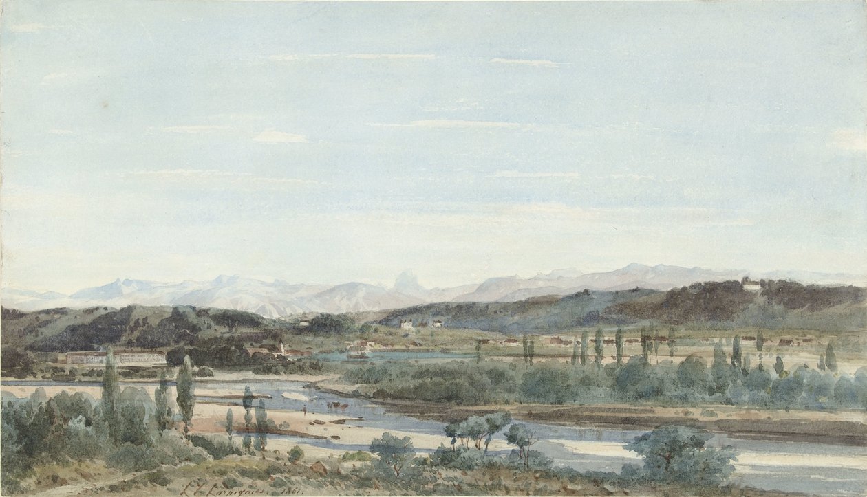 Landskab med en floddal i det sydlige Frankrig af Henri Joseph Harpignies
