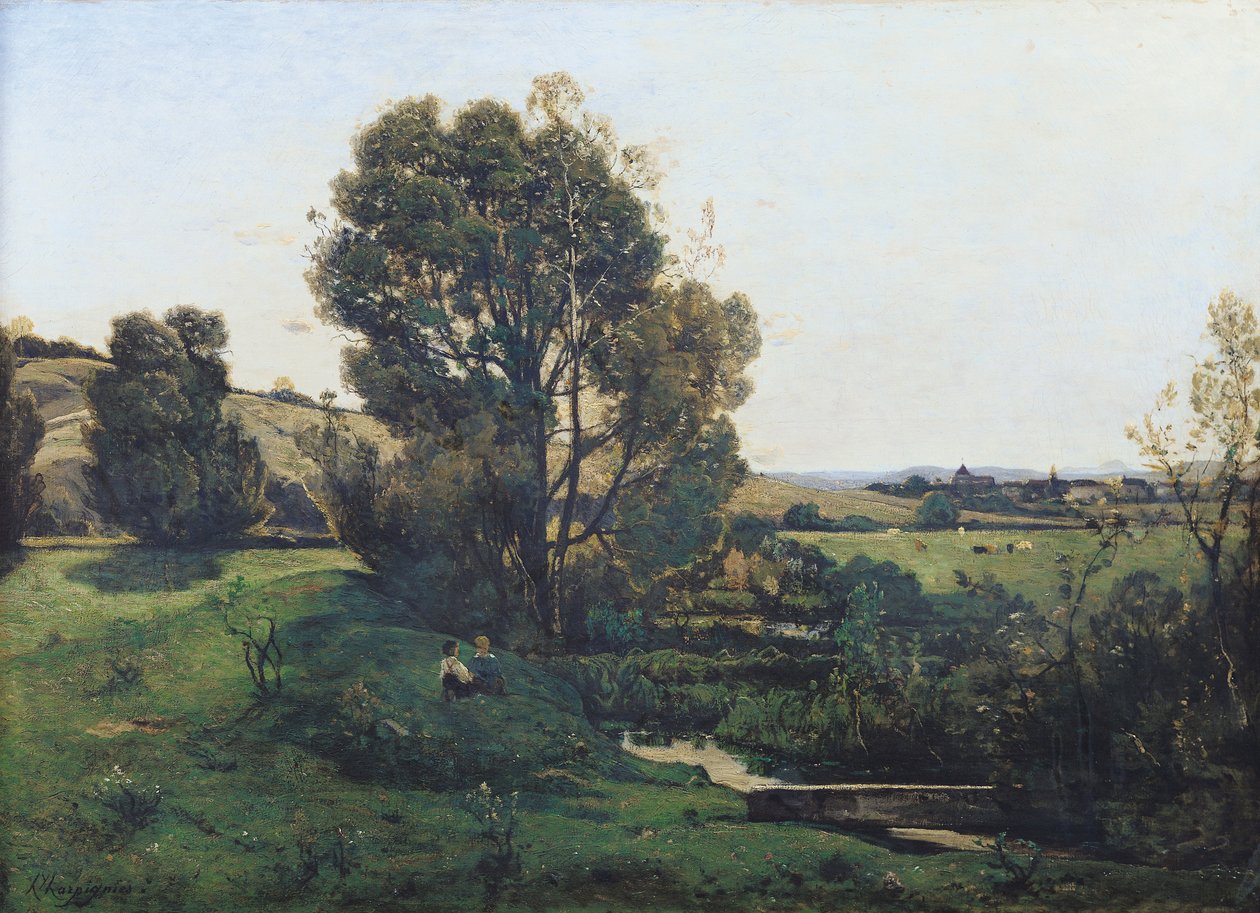 Udsigt fra Moncel-sur-Seine, ca. 1868 af Henri Joseph Harpignies