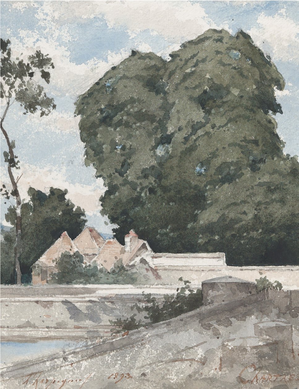 Udsigt fra voldene ved Chartres, 1893. af Henri Joseph Harpignies