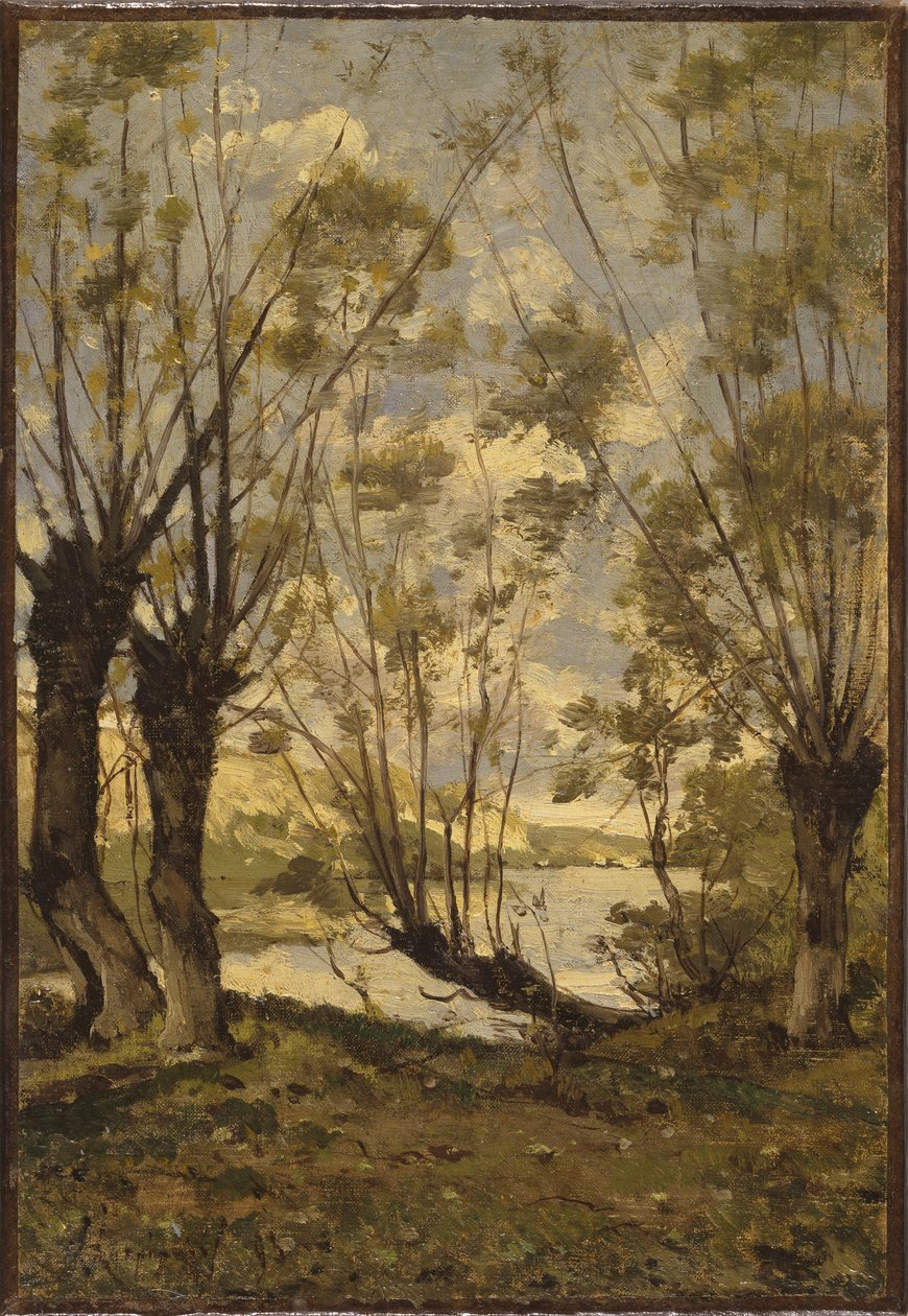 Piletræer ved bredden af Loire, 1893 af Henri Joseph Harpignies