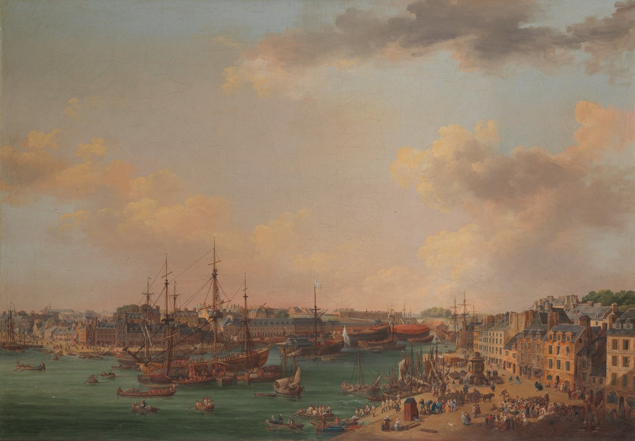 Den ydre havn i Brest, 1773. af Henri Joseph Van Blarenberghe