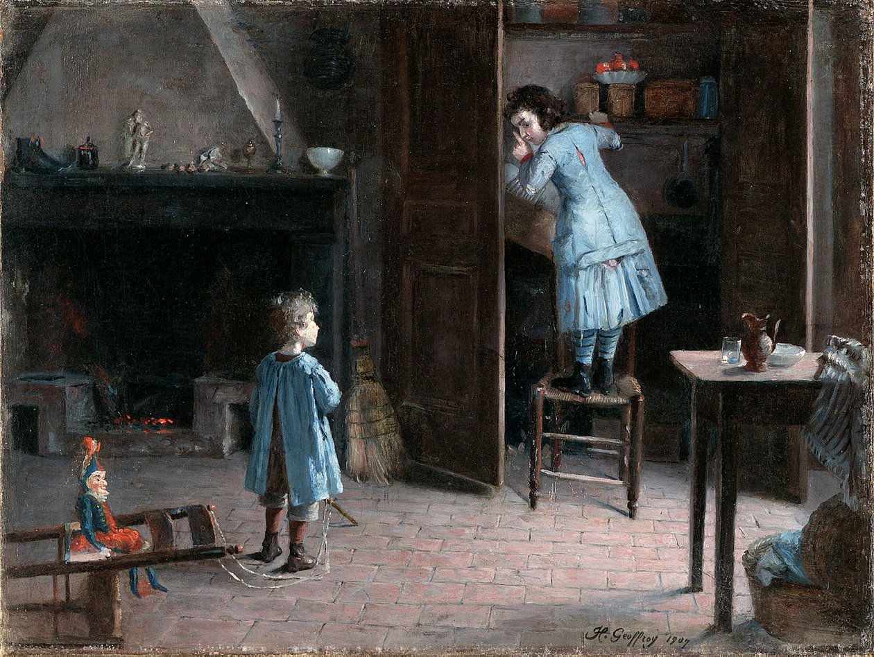 Børn i et indre, 1907 af Henri Jules Jean Geoffroy
