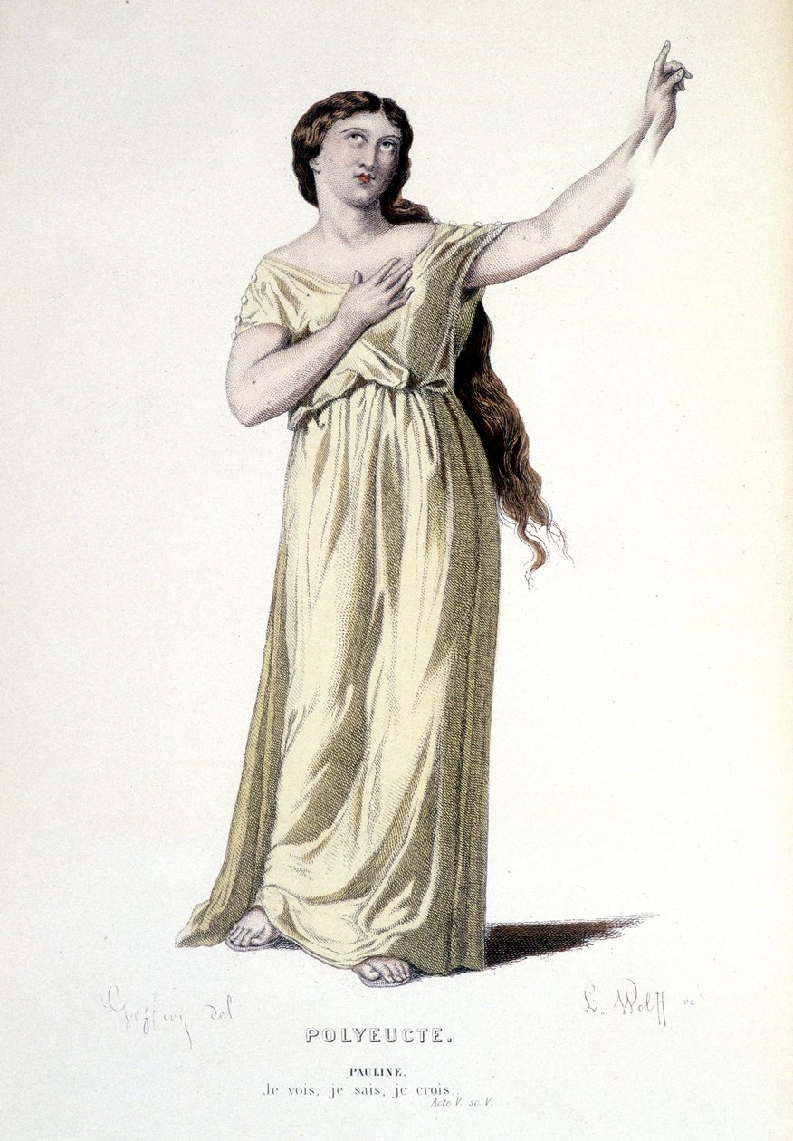 Kostumedesign til Pauline i "Polyeucte", 1884 af Henri Jules Jean Geoffroy