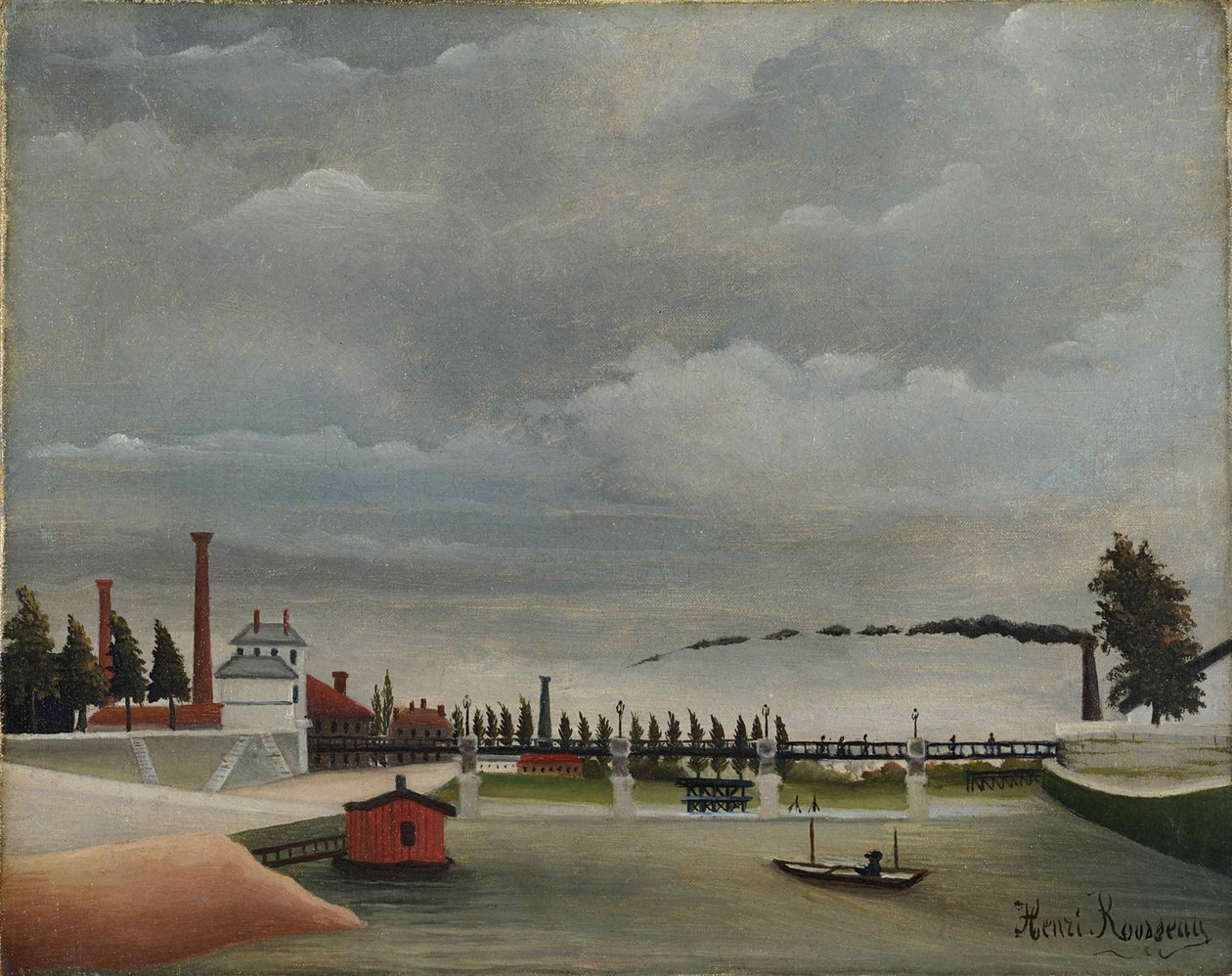 Udsigt over gangbroen i Passy, 1890-1891. af Henri Julien Félix Rousseau
