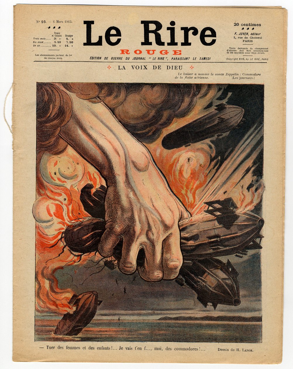 Cover af "" Den røde latter", Satirisk i farver af Henri Lanos