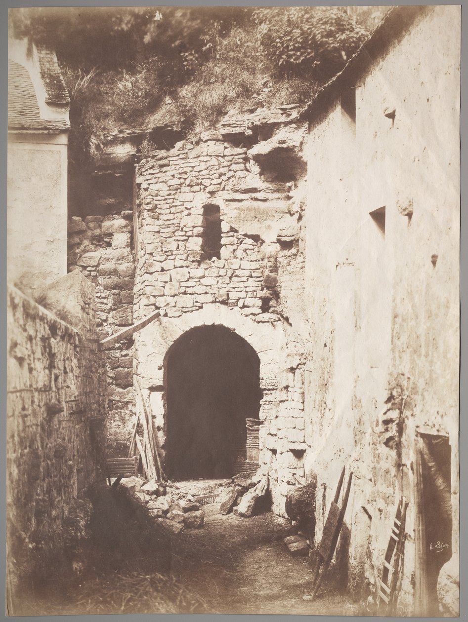 Bag Troglodytegården, ca. 1853. af Henri Le Secq