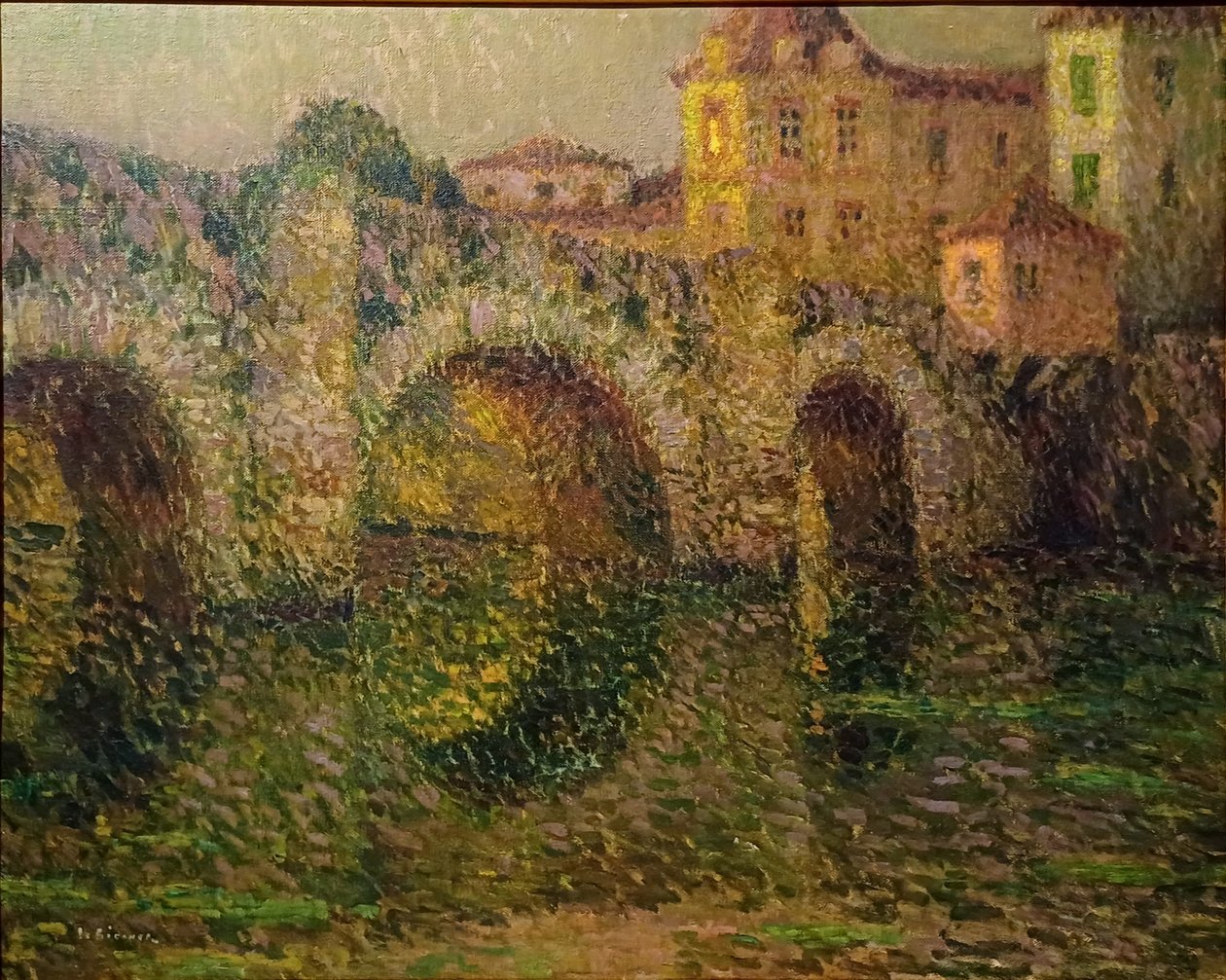 Broen ved Clisson i skumringen af Henri Le Sidaner