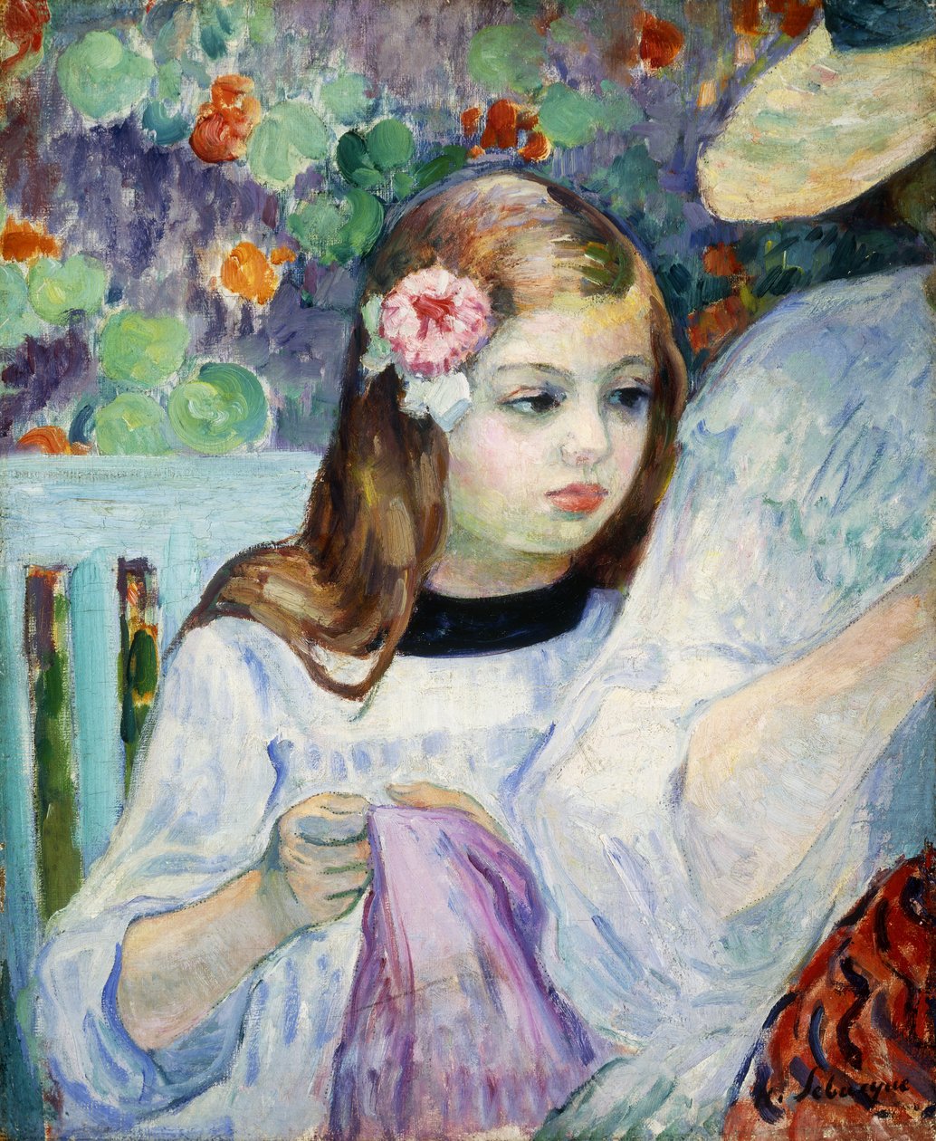 En Lektion i Kjole; La Lecon de Couture, 1905-1906 af Henri Lebasque