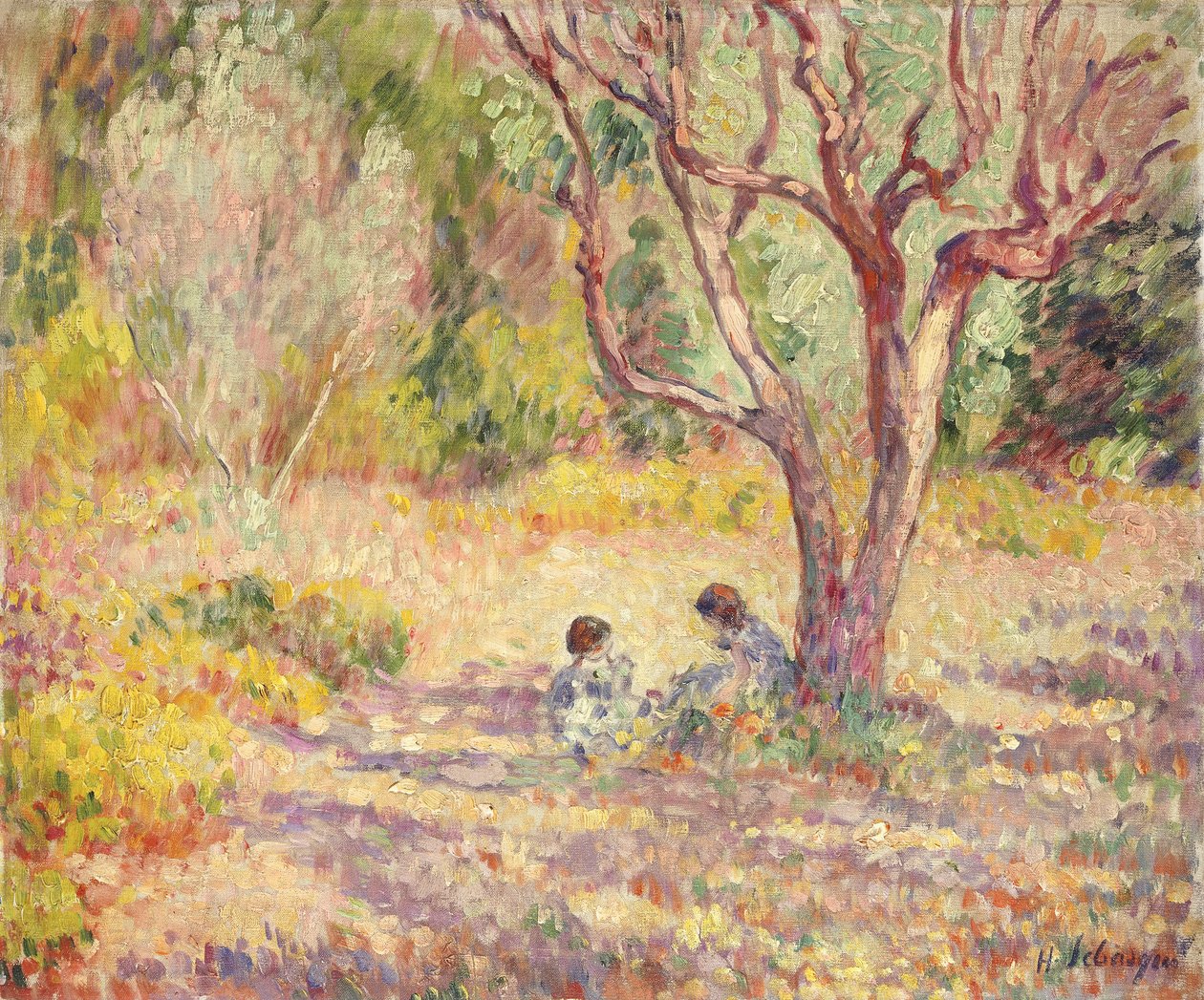 Spil i havens skygge; Spil i havens skygge, ca. 1906-1907 af Henri Lebasque