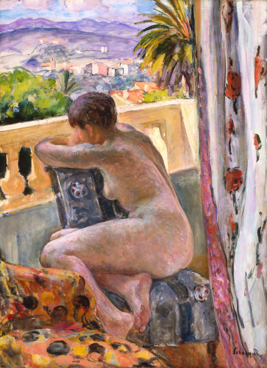 Nude At The Window (olie på lærred) af Henri Lebasque