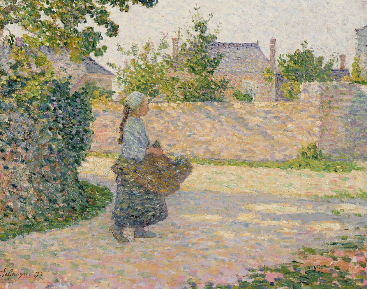 Bondepige vender tilbage til landsbyen, 1893 af Henri Lebasque
