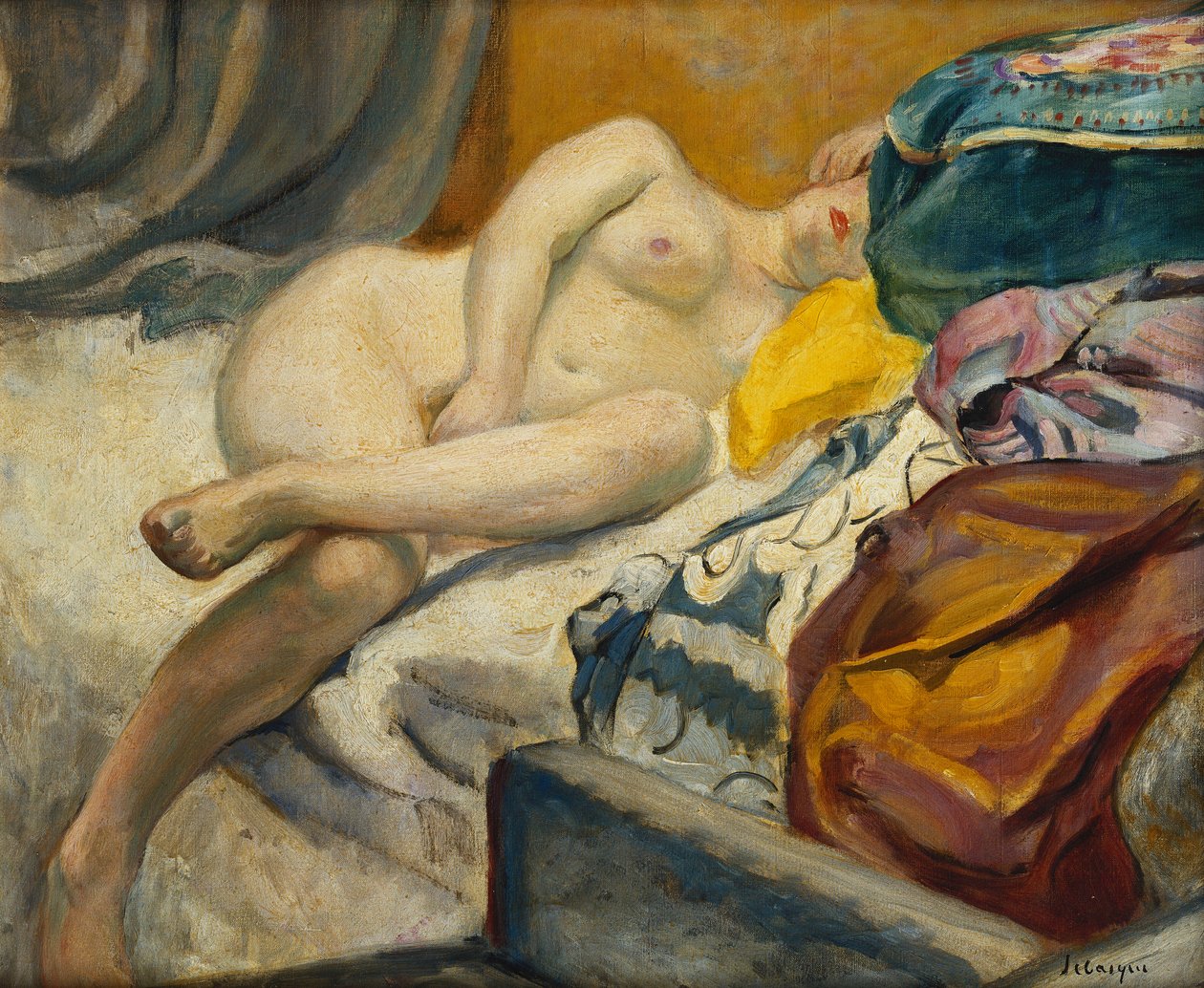 tilbagelænet nu; nu sofa E, af Henri Lebasque