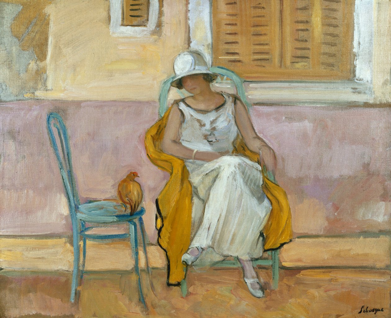 Kvinde i en hvid kjole; La Femme en Robe Blanche, ca. 1923 af Henri Lebasque