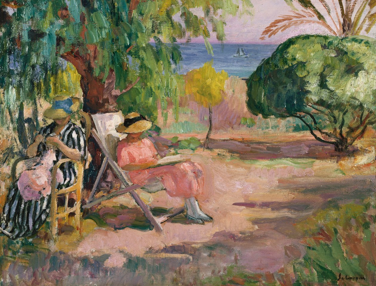 Kvinders syning (olie på lærred) af Henri Lebasque