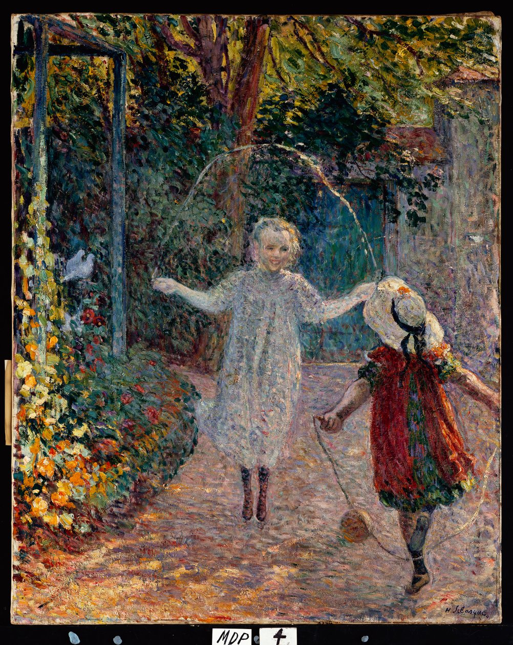 Unge piger leger i haven, 1899 af Henri Lebasque