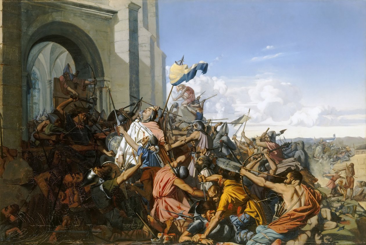 Robert le Forts død i slaget ved Brissarthe, 866 af Henri Lehmann