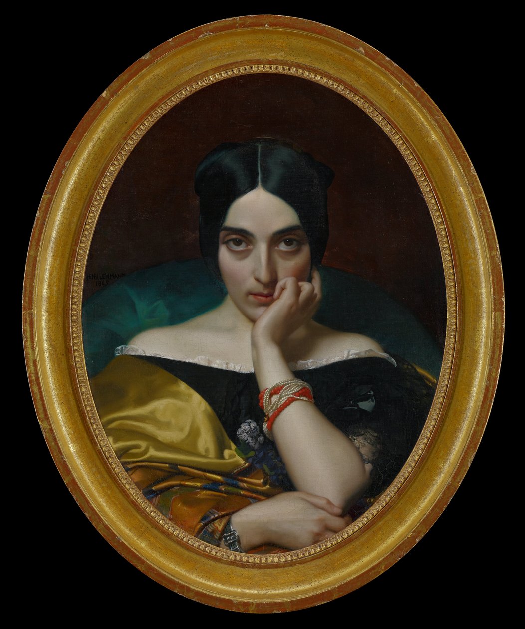 Portræt af Clémentine (fru Alphonse) Karr af Henri Lehmann