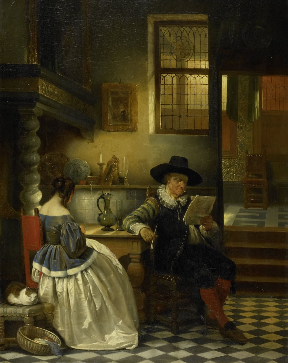 Interiør fra det syttende århundrede af Henri Leys (baron)