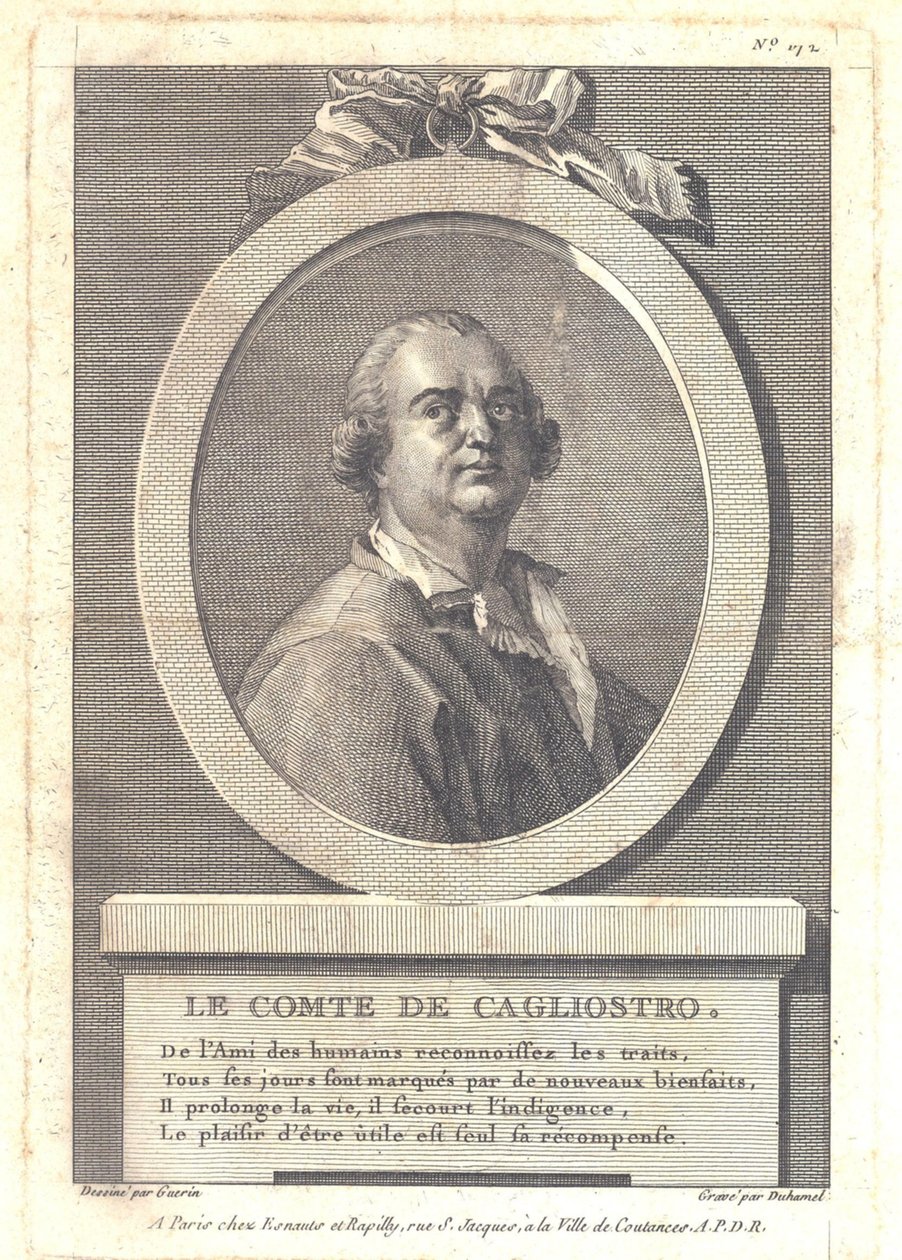 Greve Alessandro di Cagliostro 1743-1795, 1781 af Henri Louis Duhamel du Monceau
