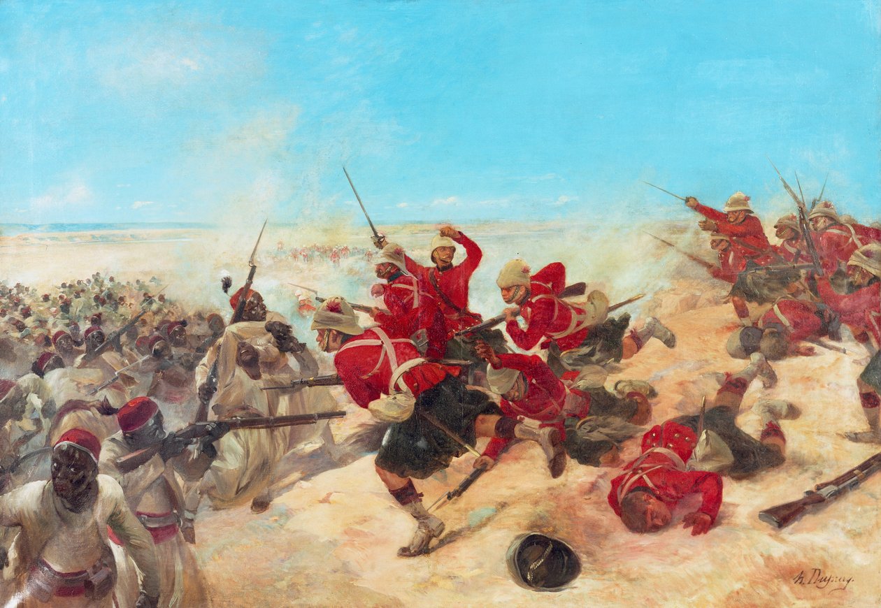 The Black Watch i slaget ved Tel-el-Kebir den 13. september af Henri Louis Dupray