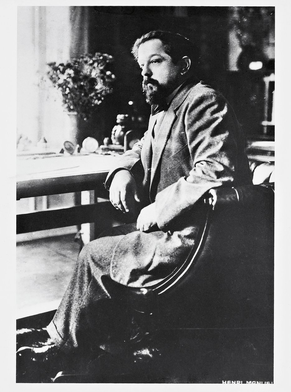 Portræt af den franske komponist og pianist Claude Debussy (Saint-Germain-en-Laye af Henri Manuel