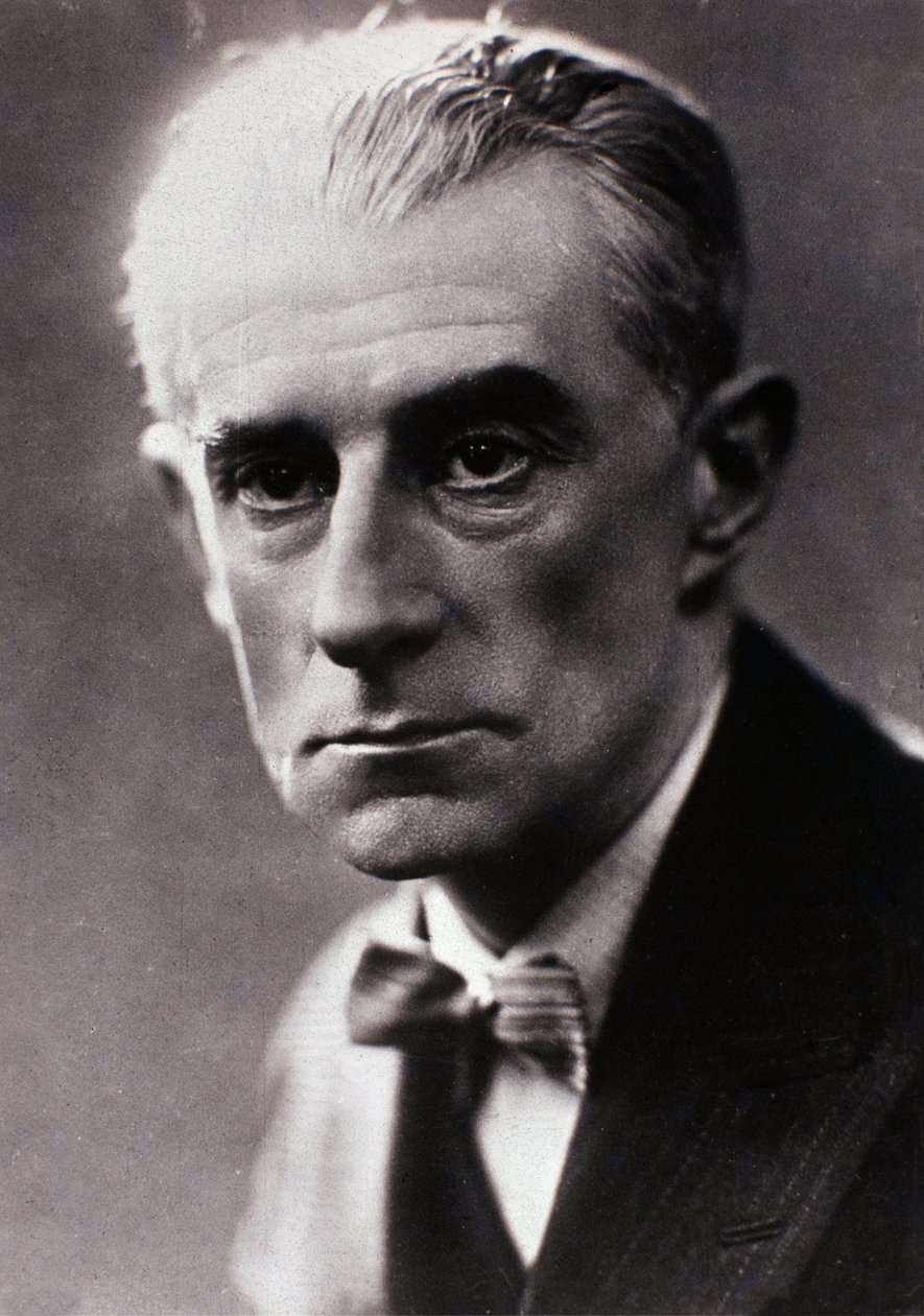 Portræt af Maurice Ravel (s/h foto) af Henri Manuel