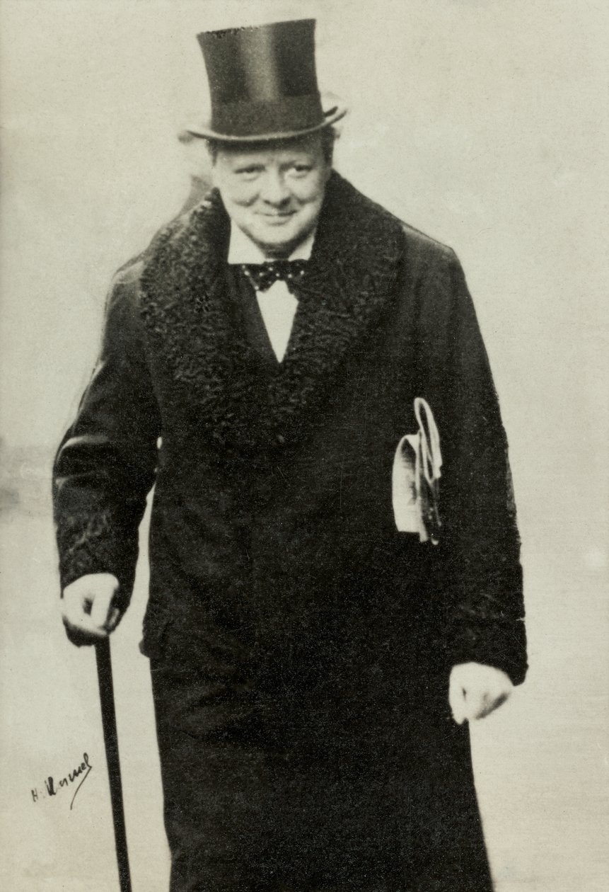 Portræt af Winston Churchill (foto) af Henri Manuel