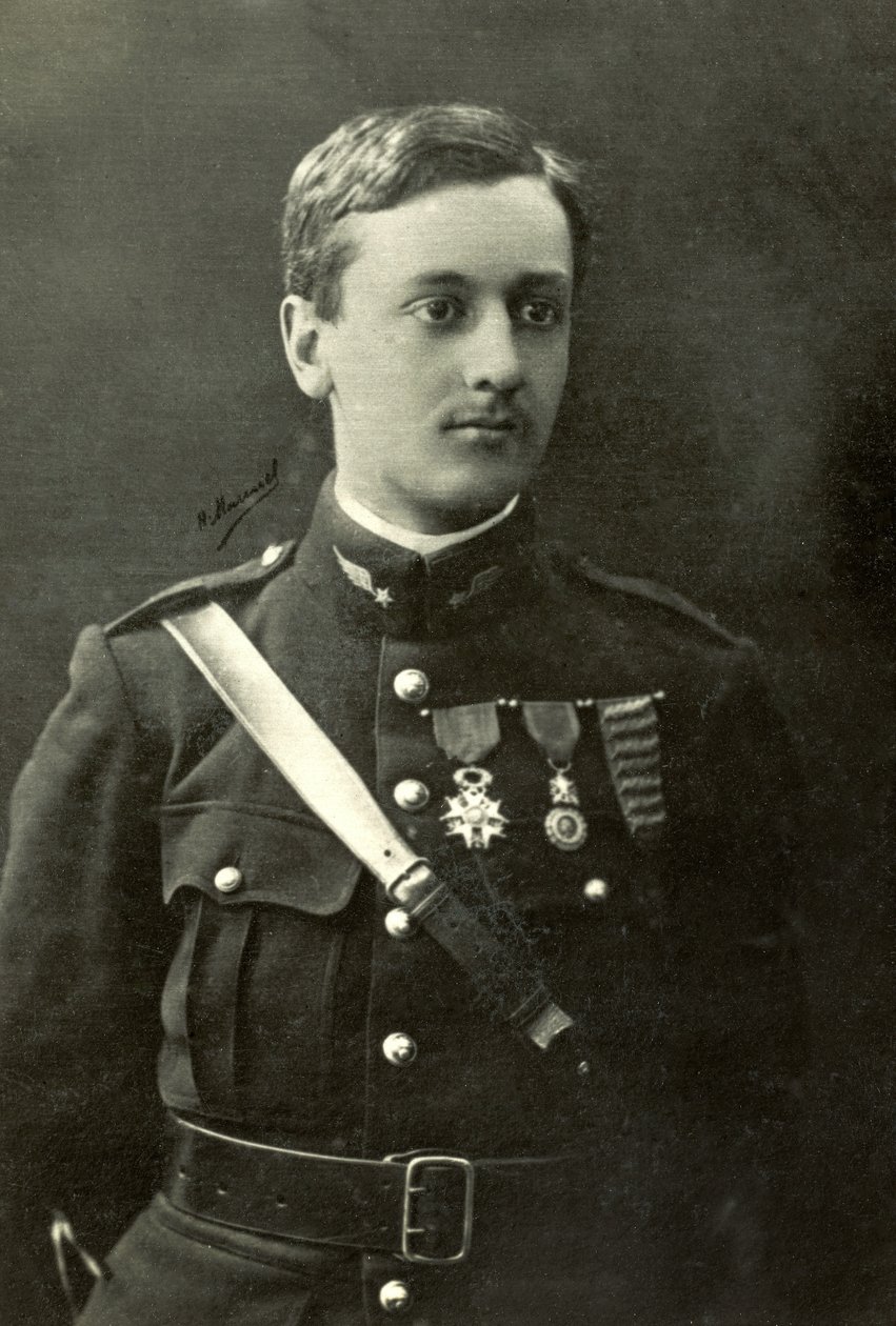 Portræt af flyveren Georges Guynemer (foto) af Henri Manuel