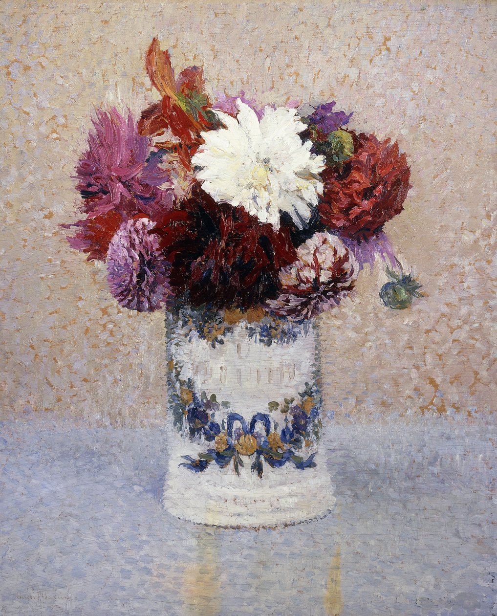 En buket dahliaer, af Henri Martin