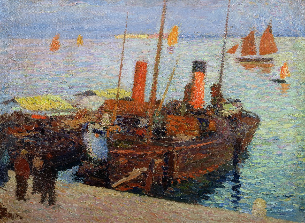 Både i St. Malo-bugten, ca. 1910 af Henri Martin