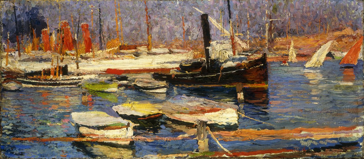 Havnen i Marseille, 1904-1918 af Henri Martin