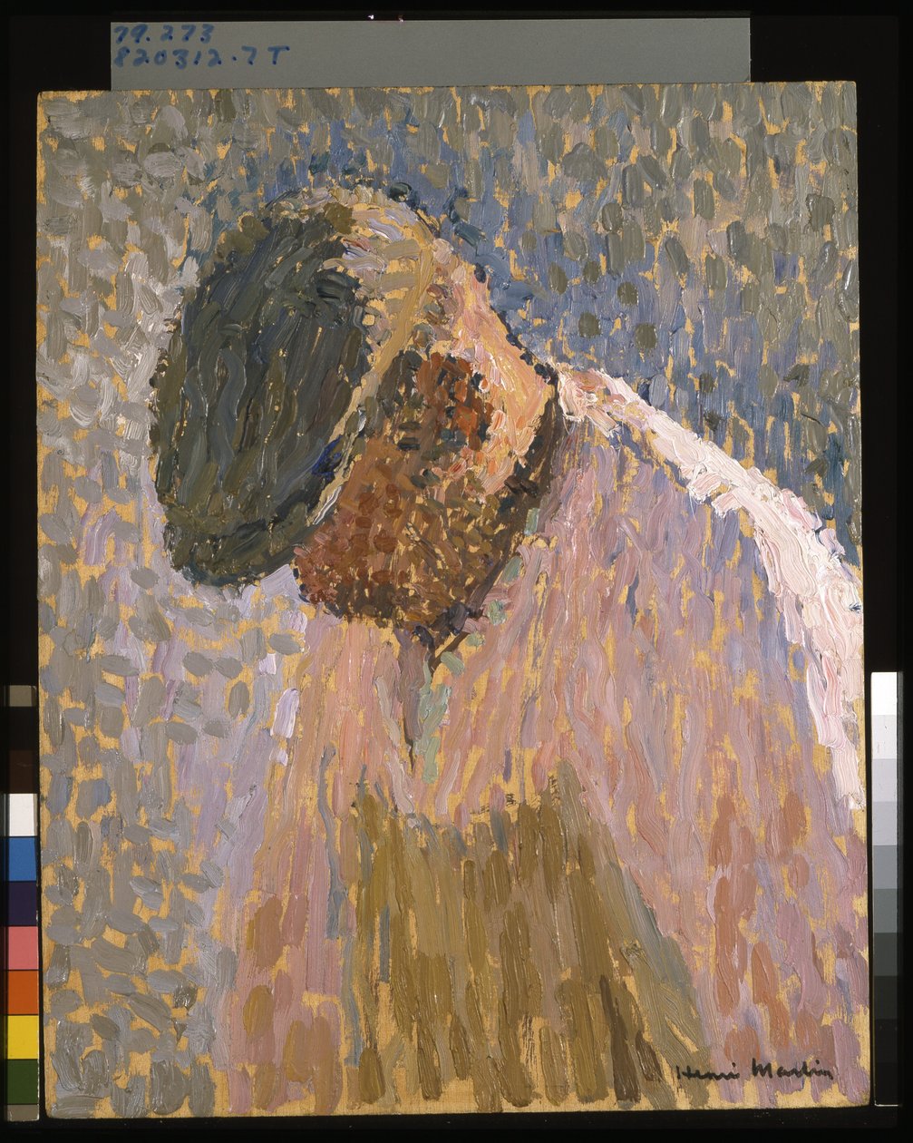Studie for grøftegravere, Place De La Concorde (Etude, Terrassiers, Place De La Concorde) (olie på træ) af Henri Martin