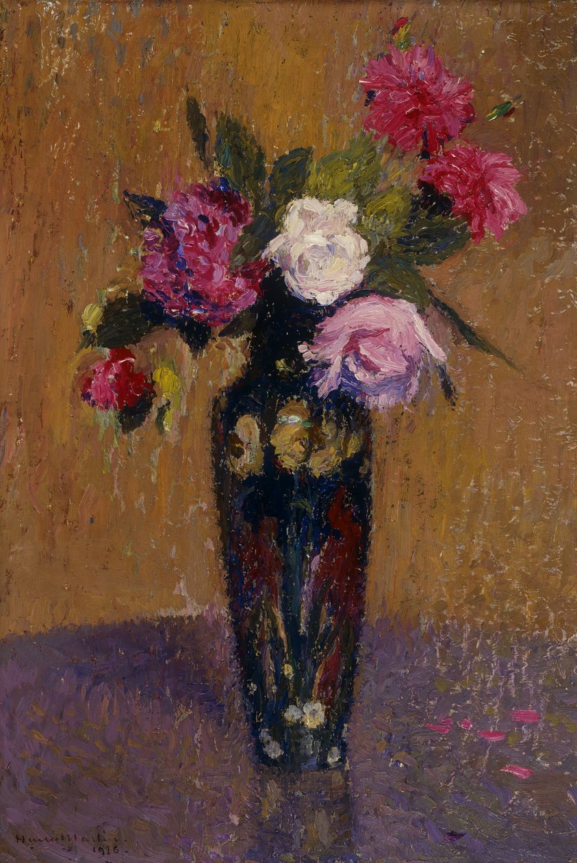 Vase med blomster, 1916 af Henri Martin