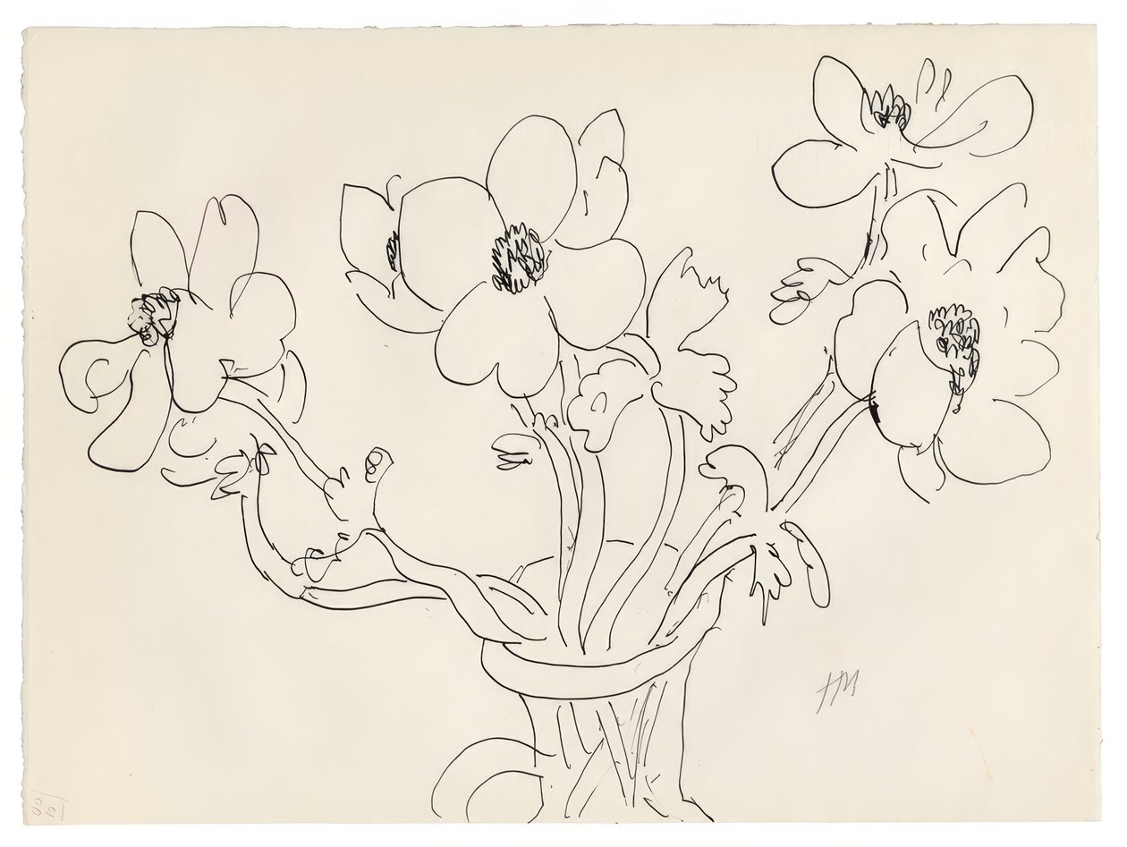 Anemoner i en vase af Henri Matisse