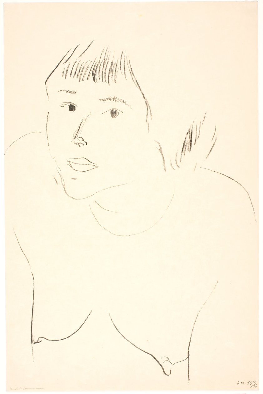 Brystbillede af en nøgen kvinde af Henri Matisse