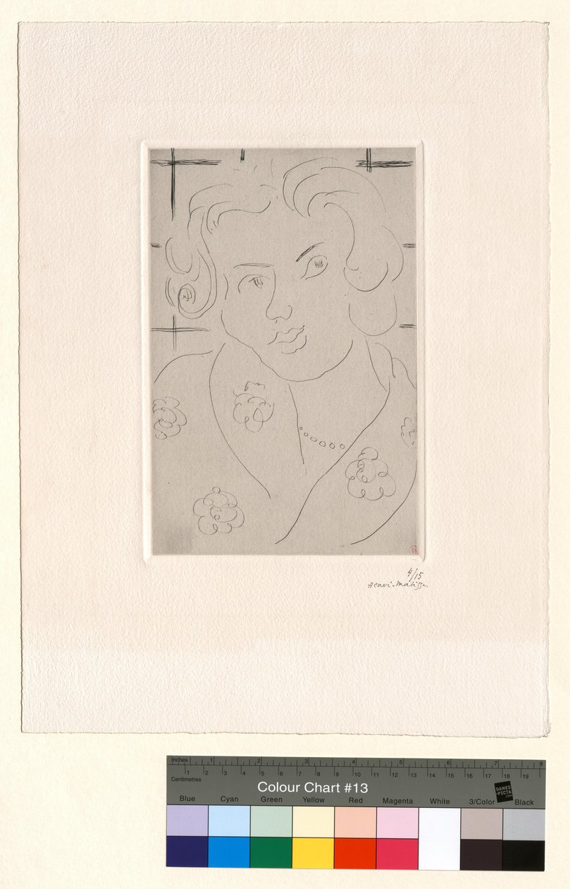 Buste, blomstret kjole af Henri Matisse