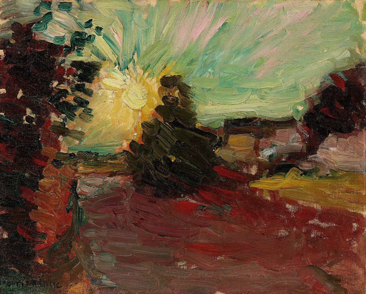 Solnedgang på Korsika af Henri Matisse