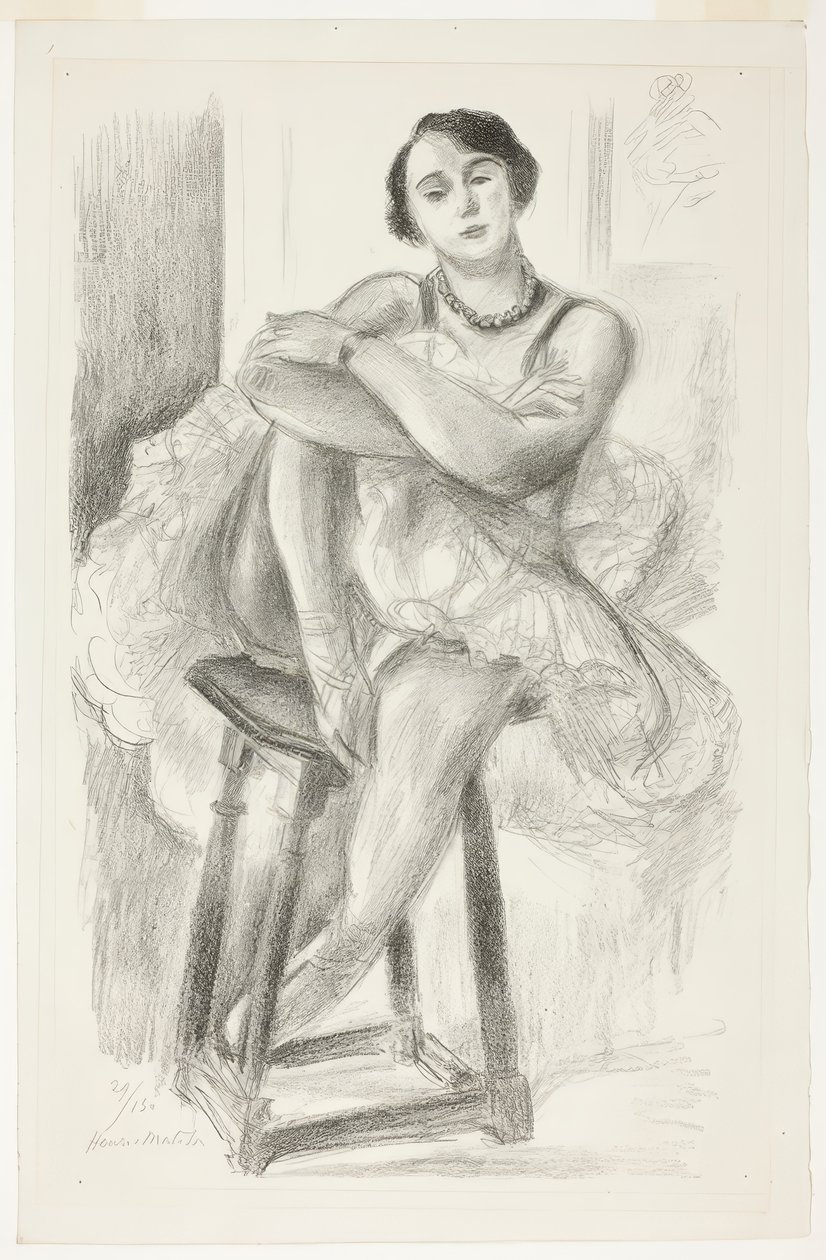 Danser siddende på en skammel, fra Ten Dancers af Henri Matisse