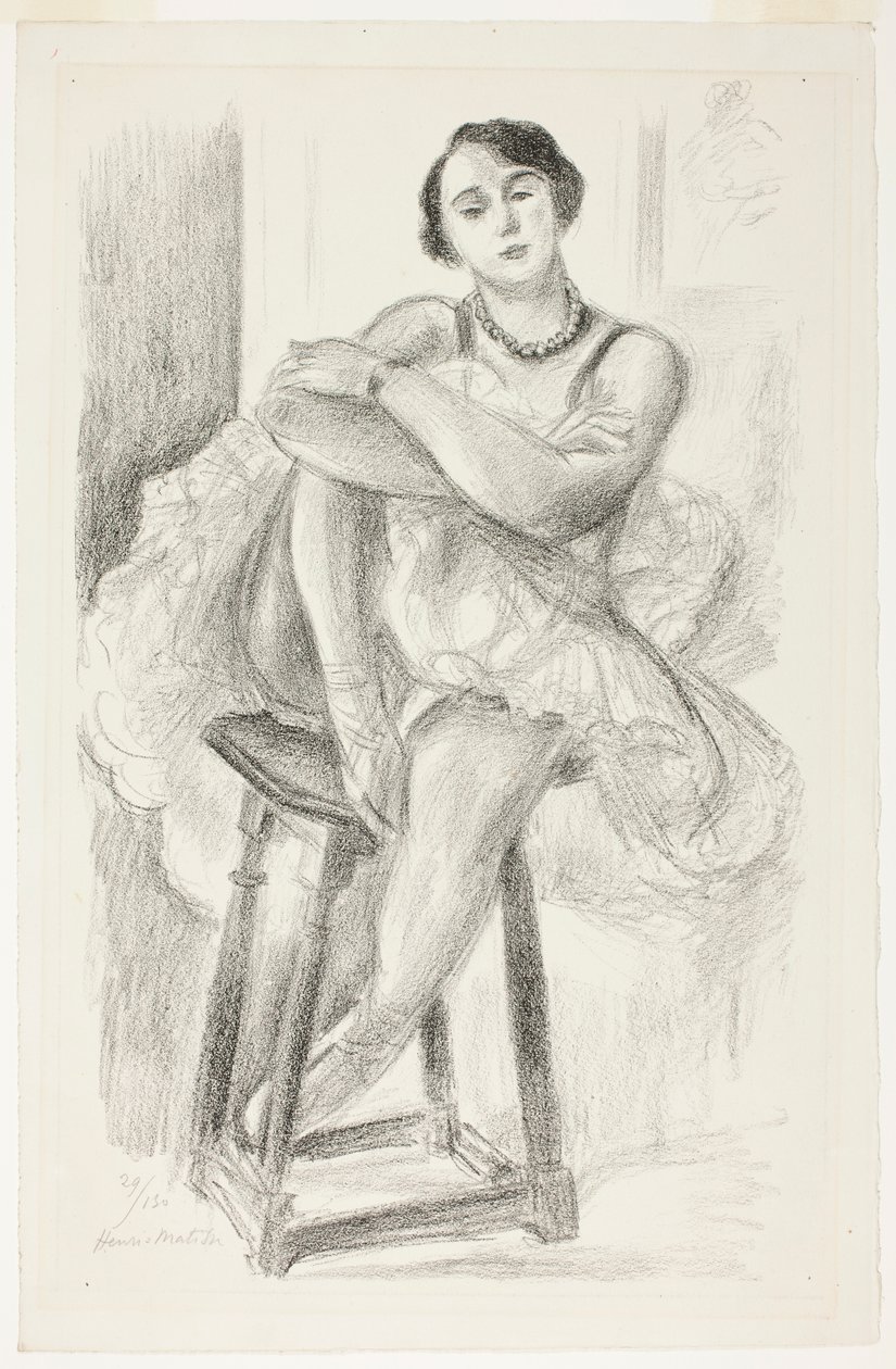 Siddende danserinde på en skammel, fra Ti danserinder af Henri Matisse