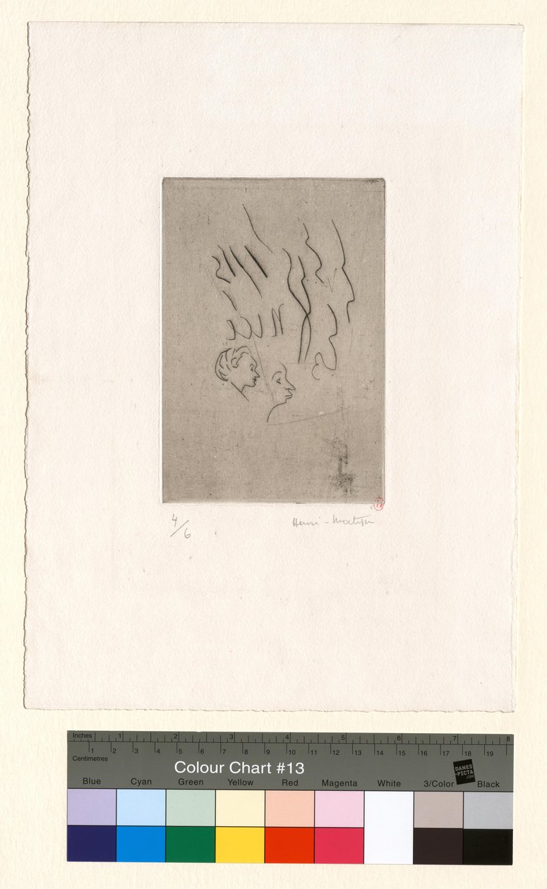 To små profiler (ætsningsprøve) af Henri Matisse