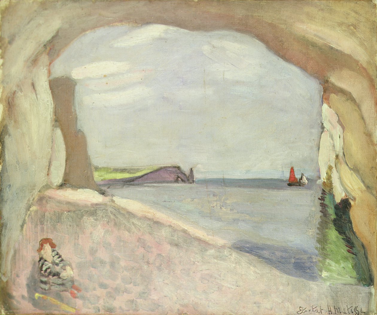 Etretat, det røde sejl (maleri) af Henri Matisse