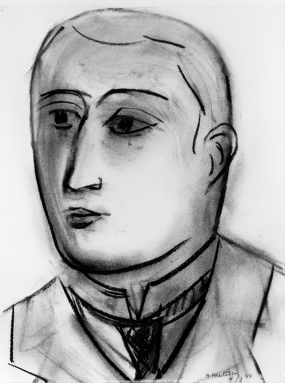 Studie til portræt af Guillaume Apollinaire af Henri Matisse