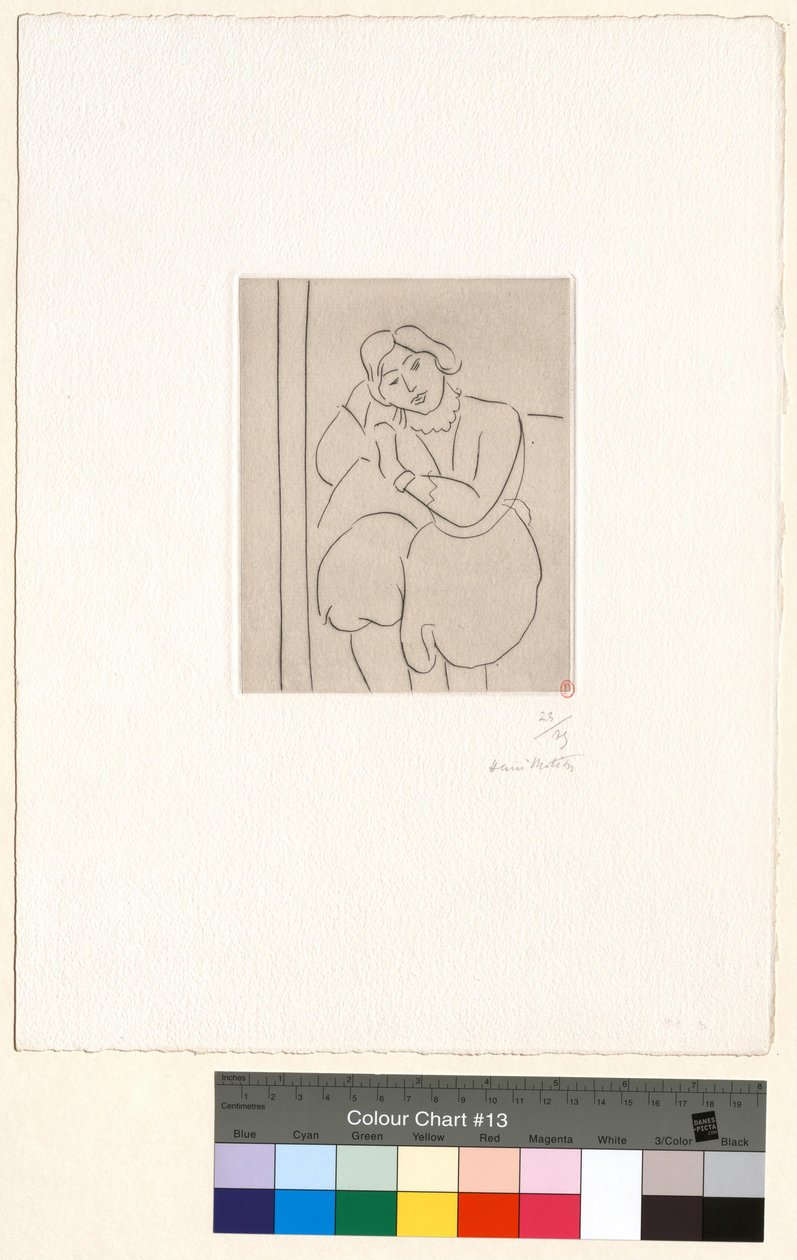 Siddende kvinde med hovedet hvilende på højre hånd af Henri Matisse